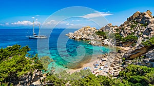 Wild beach Cala Spinosa of Capo Testa, Santa Teresa di Gallura village, Sardinia island, Italy photo