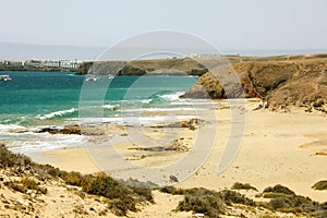 Wild beach in Costa del Rubicon, Lanzarote, Canary Islands photo