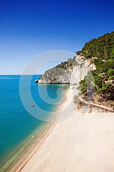 Wild beach in the Gargano Baia delle Zagare beach, Italy