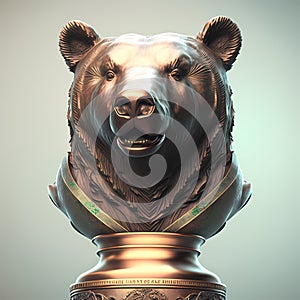 Wild Bear Hunter Trophy. Generative AI