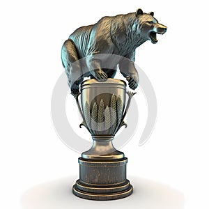 Wild Bear Hunter Trophy. Generative AI