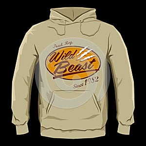 Wild Beast - Vector hoodie print design