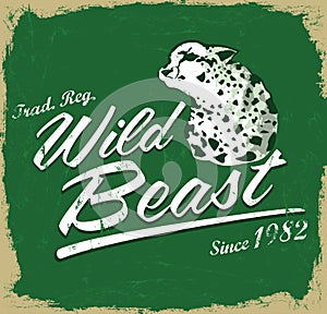 Wild Beast - vector lettering vintage -T Shirt design