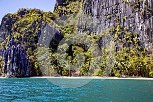 Wild beautiful beach on a small island in the Indian Ocean