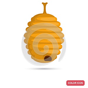 Wild bee hive color flat icon