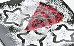 Homemade slice of berries pie