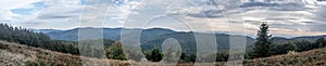 wild Biesczady mountains panorama from Fereczata hill in southeastern Poland