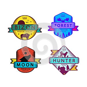 Wild Bizon and Hunter, Moon and Forest Set Logo