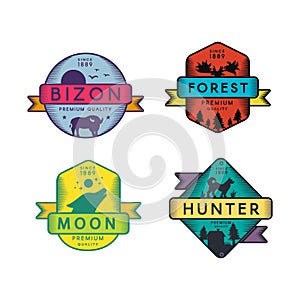 Wild Bizon and Hunter, Moon and Forest Set Logo