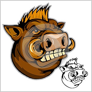 Wild boar head mascot