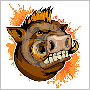 Wild boar head mascot