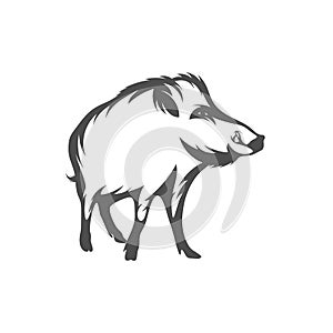 Wild boar Logo Design Vector. Template Illustration. Icon Symbol