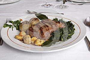 Wild boar loin barbequed