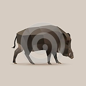 Wild boar, polygonal vector illustration