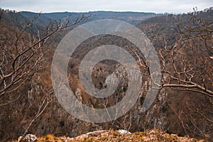 Wild Bodetal from Rosstrappe viewpoint at Harz Mountains National Park in Germany