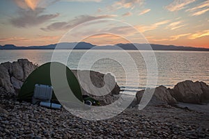 Wild camping on the beach