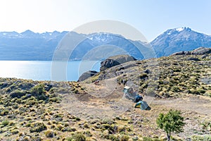 Wild Camping in the mountains of Chilean Patagonia, Chile Chico, AysÃÂ©m, chile photo