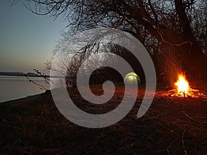 Wild camping near Danube