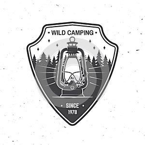Wild camping. Vector illustration. Concept for shirt or logo, print, stamp or tee.