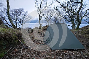 Wild camping in winter