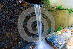 Wild carpathian frozen waterfall