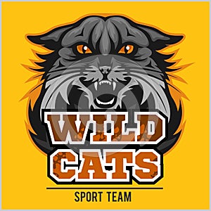 Wild cats sport team - logotype, emblem