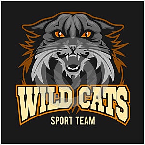Wild cats sport team - logotype, emblem