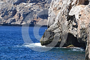 Wild cliffs and sea, landscape detail