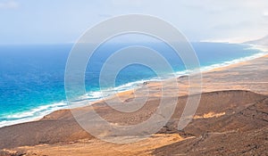 Wild coast on Fuerteventura Island. Canarias photo