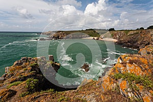 Wild coast of Ile d'Yeu in Vendee, France