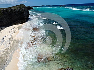 Wild coastline of Turks and Caicos in the Caribbean