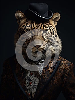 Wild Couture: Unveiling AI\'s Striking Animal Fashion Portraits