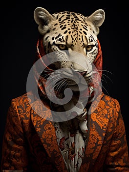Wild Couture: Unveiling AI\'s Striking Animal Fashion Portraits