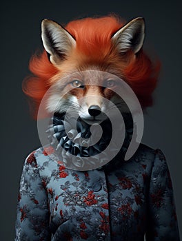 Wild Couture: Unveiling AI\'s Striking Animal Fashion Portraits