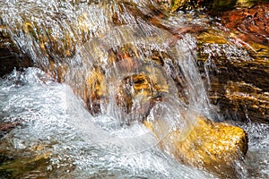 Wild creek at spring season in detail view