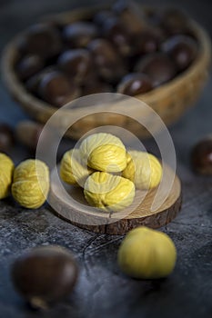 The wild delicious chestnut tastes delicious when cooked