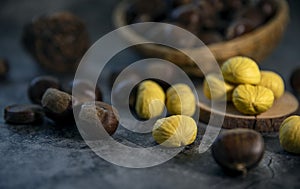 The wild delicious chestnut tastes delicious when cooked