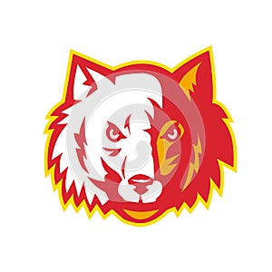 Wild Dog Wolf Head Front