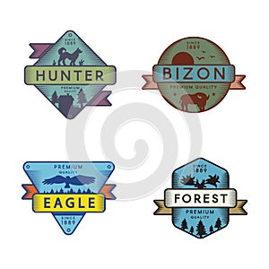 Wild Eagle and Bizon, Hunter and Forest Set Logo