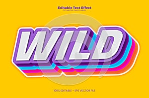Wild editable text effect in modern trend style