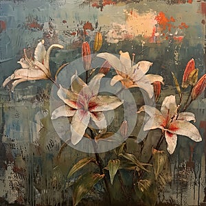 Wild Elegance Lilies in a Rustic Landscape