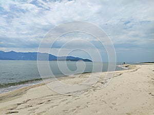 Wild and empty beach in Keramoti, Greece