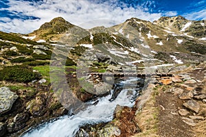 Wild fast stream in mountains,Pyrenees