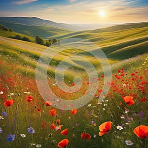 Wild flower meadow in