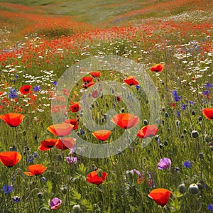 Wild flower meadow in