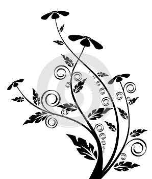 Wild flower silhouette pattern