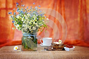 Wild flowers and breakfast.