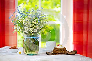 Wild flowers and breakfast.