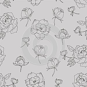 Wild flowers vector pattern