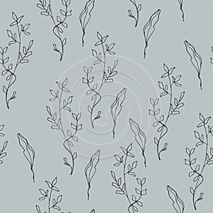 Wild flowers vector pattern